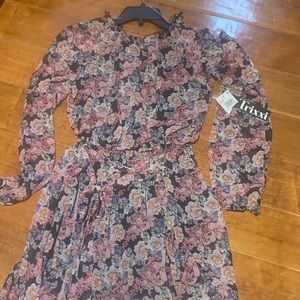 Brand new tags on size small, darling dress by Trixxi. Beautiful floral pattern